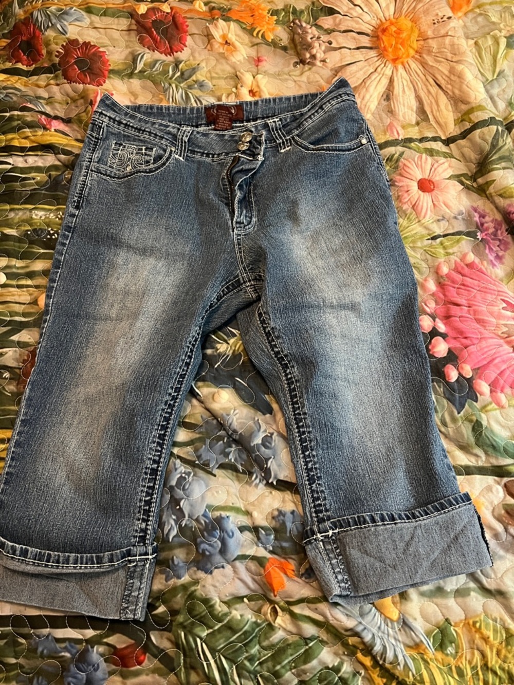 Angels Washed Blue Cropped Denim Jeans